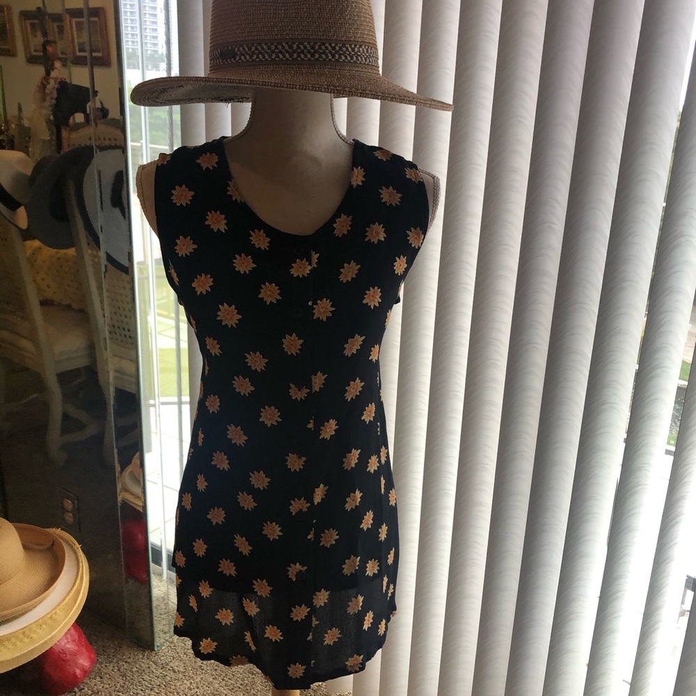 Black Dress/Top with Orange Flowers